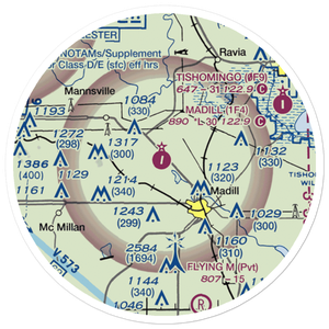Madill Municipal Airport (1F4) VFR Sectional Sticker (20 mile)