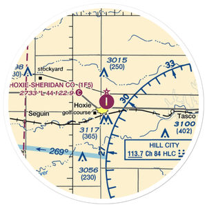 Hoxie-Sheridan County Airport (1F5) VFR Sectional Sticker (20 mile)