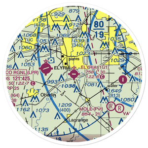 Elyria Airport (1G1) VFR Sectional Sticker (20 mile)