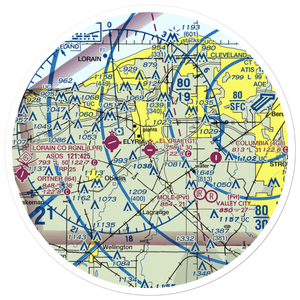 Elyria Airport (1G1) VFR Sectional Sticker (30 mile)