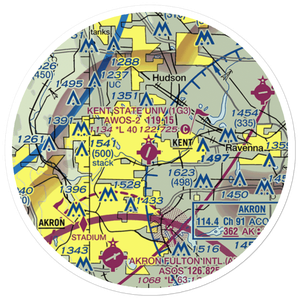 Kent State University Airport (1G3) VFR Sectional Sticker (20 mile)