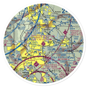 Kent State University Airport (1G3) VFR Sectional Sticker (30 mile)