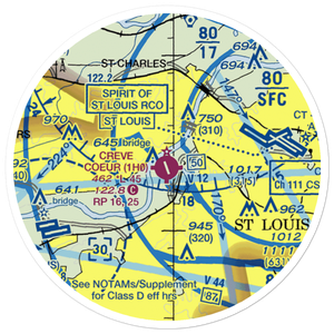 Creve Coeur Airport (1H0) VFR Sectional Sticker (20 mile)