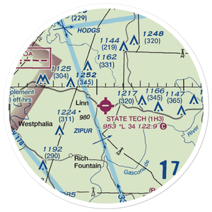 Linn State Technical College Airport (1H3) VFR Sectional Sticker (20 mile)