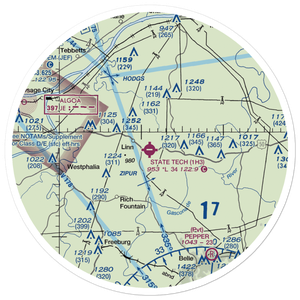 Linn State Technical College Airport (1H3) VFR Sectional Sticker (30 mile)