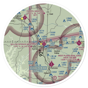 Willow Springs Memorial Airport (1H5) VFR Sectional Sticker (30 mile)
