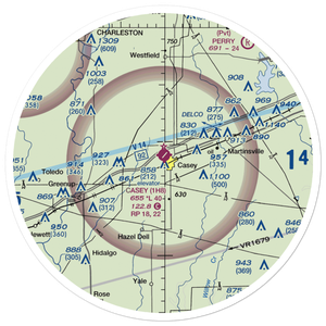 Casey Municipal Airport (1H8) VFR Sectional Sticker (30 mile)