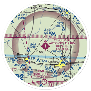 Tri-County Airport (1J0) VFR Sectional Sticker (20 mile)