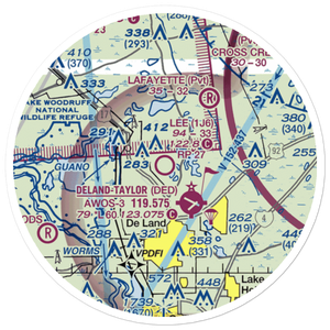 Bob Lee Flight Strip (1J6) VFR Sectional Sticker (20 mile)