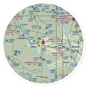 Lindsay Municipal Airport (1K2) VFR Sectional Sticker (30 mile)