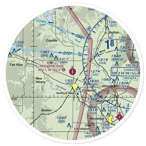 Fredonia Airport (1K7) VFR Sectional Sticker (30 mile)