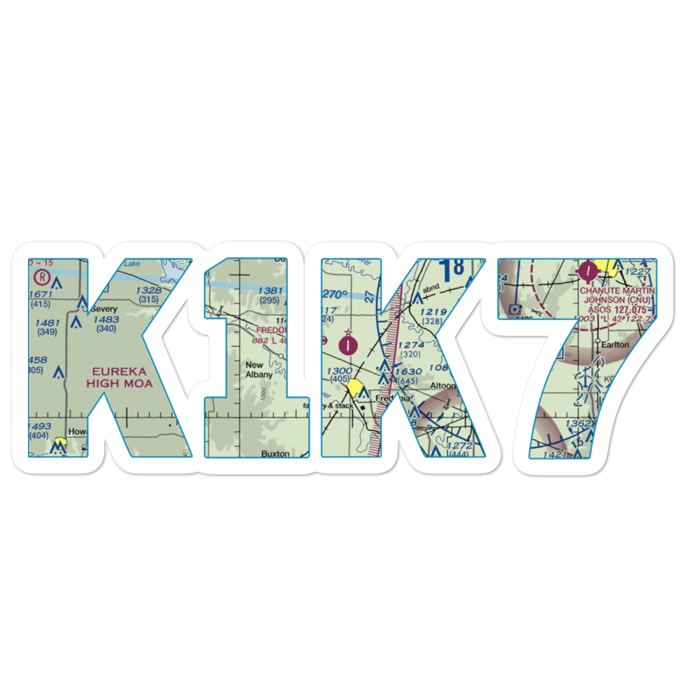Fredonia Airport (1K7) VFR Sectional Sticker 