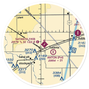 Satanta Municipal Airport (1K9) VFR Sectional Sticker (20 mile)