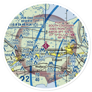 Port of South Louisiana Executive Regional Airport (APS) VFR Sectional Sticker (20 mile)