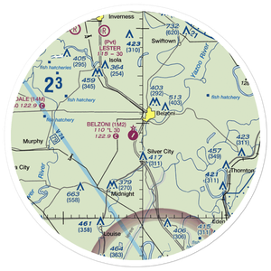 Belzoni Municipal Airport (1M2) VFR Sectional Sticker (30 mile)
