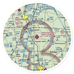 Portland Municipal Airport (1M5) VFR Sectional Sticker (30 mile)