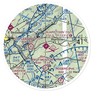 Blairstown Airport (1N7) VFR Sectional Sticker (20 mile)
