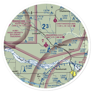 Grandfield Municipal Airport (1O1) VFR Sectional Sticker (30 mile)