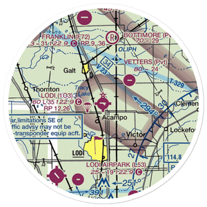 Lodi Airport (1O3) VFR Sectional Sticker (20 mile)