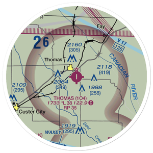 Thomas Municipal Airport (1O4) VFR Sectional Sticker (20 mile)