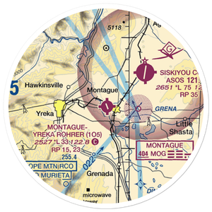 Montague-Yreka Rohrer Field (1O5) VFR Sectional Sticker (20 mile)