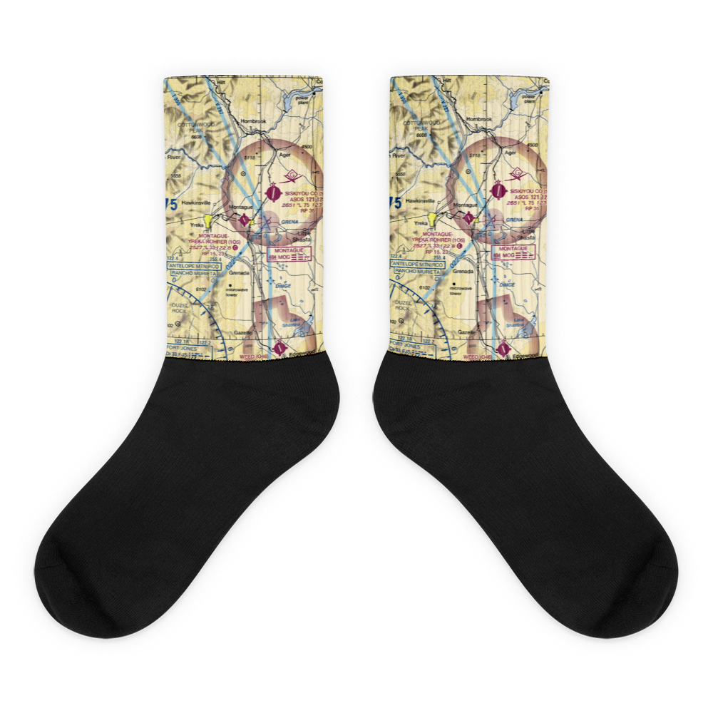 Montague-Yreka Rohrer Field (1O5) VFR Sectional Socks 