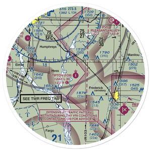 Tipton Municipal Airport (1O8) VFR Sectional Sticker (30 mile)