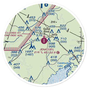 Jena Airport (1R1) VFR Sectional Sticker (20 mile)