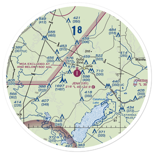 Jena Airport (1R1) VFR Sectional Sticker (30 mile)