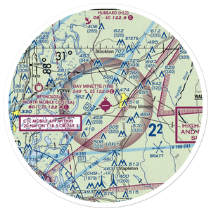 Bay Minette Municipal Airport (1R8) VFR Sectional Sticker (30 mile)