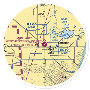 Mud Lake/West Jefferson County/ Airport (1U2) VFR Sectional Sticker (20 mile)