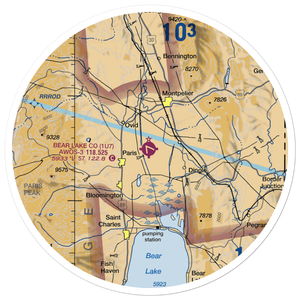 Bear Lake County Airport (1U7) VFR Sectional Sticker (30 mile)
