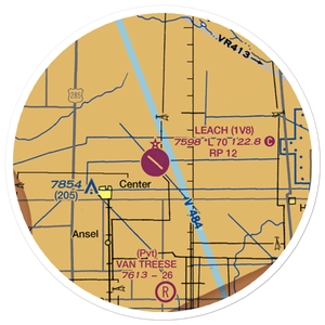 Leach Airport (1V8) VFR Sectional Sticker (20 mile)