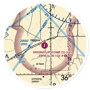 Higgins-Lipscomb County Airport (1X1) VFR Sectional Sticker (20 mile)