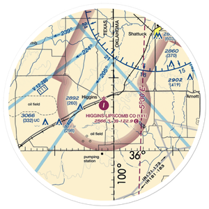 Higgins-Lipscomb County Airport (1X1) VFR Sectional Sticker (30 mile)