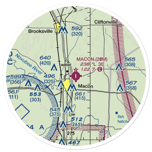 Macon Municipal Airport (20M) VFR Sectional Sticker (20 mile)