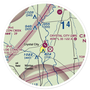 Crystal City Municipal Airport (20R) VFR Sectional Sticker (20 mile)