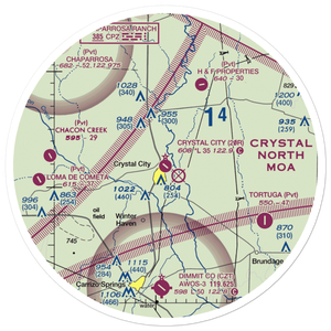 Crystal City Municipal Airport (20R) VFR Sectional Sticker (30 mile)