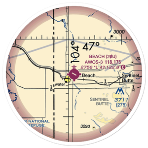 Beach Airport (20U) VFR Sectional Sticker (20 mile)