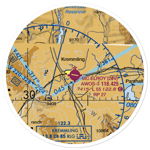 Mc Elroy Airfield (20V) VFR Sectional Sticker (20 mile)