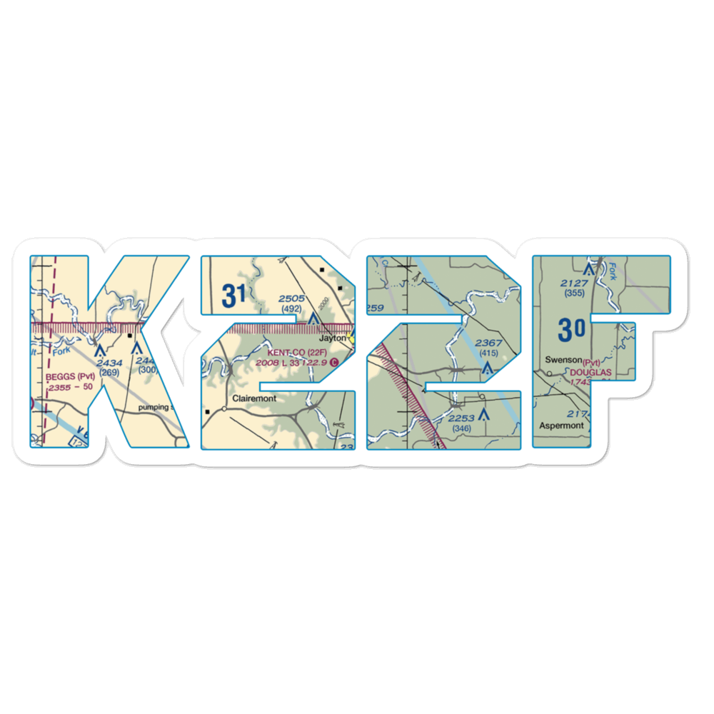 Kent County Airport (22F) VFR Sectional Sticker 