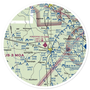 Pontotoc County Airport (22M) VFR Sectional Sticker (30 mile)