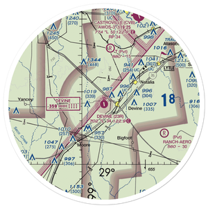Devine Municipal Airport (23R) VFR Sectional Sticker (30 mile)