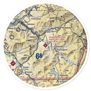 Jackson County Airport (24A) VFR Sectional Sticker (30 mile)