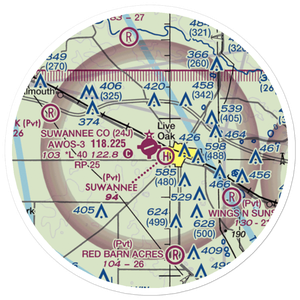 Suwannee County Airport (24J) VFR Sectional Sticker (20 mile)