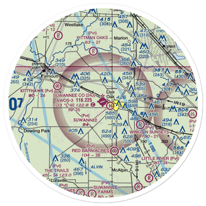 Suwannee County Airport (24J) VFR Sectional Sticker (30 mile)