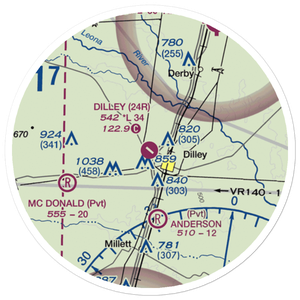 Dilley Airpark (24R) VFR Sectional Sticker (20 mile)