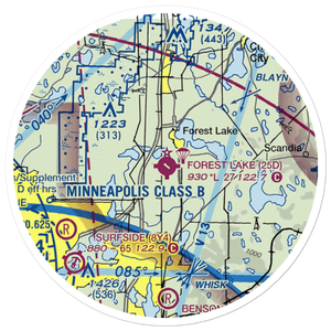 Forest Lake Airport (25D) VFR Sectional Sticker (20 mile)