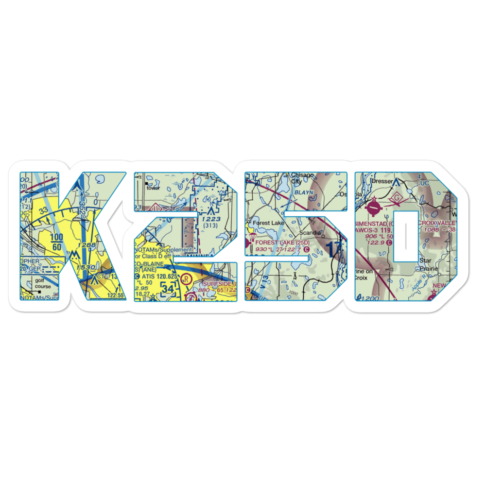 Forest Lake Airport (25D) VFR Sectional Sticker 