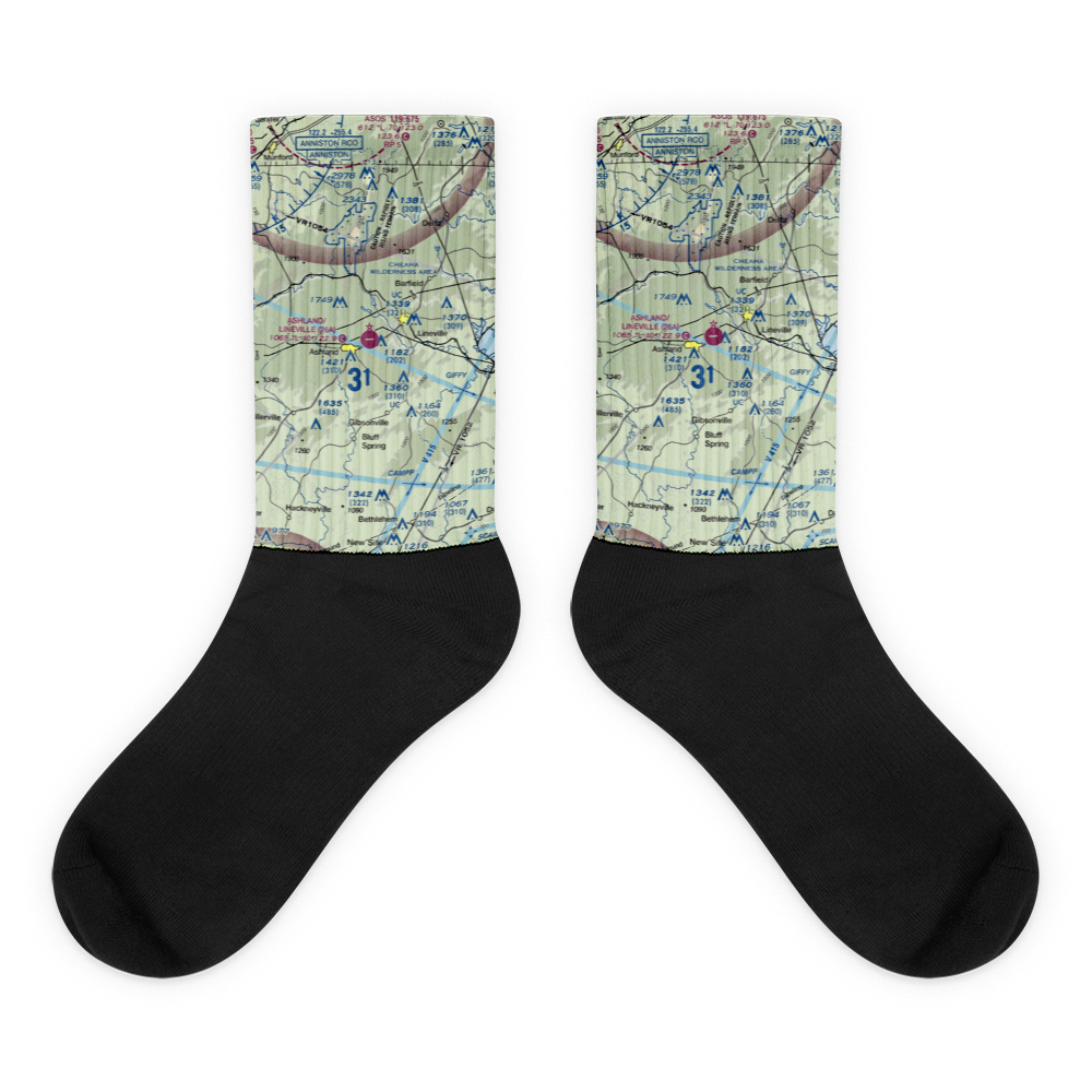 Ashland/Lineville Airport (26A) VFR Sectional Socks 